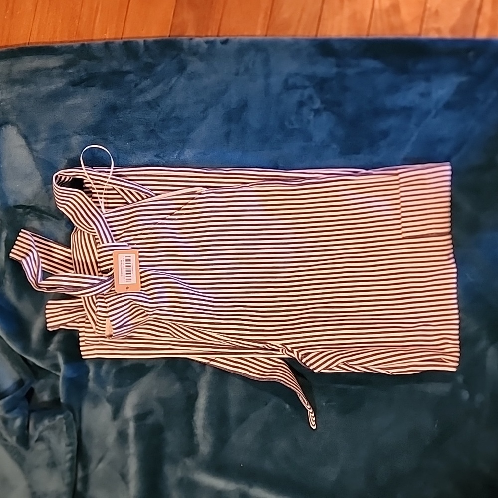 Navy and striped casual cargo pants